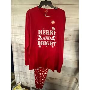 Brand New Family Pj's X Macy's Merry and Bright Red Holiday Pajama Set Lounge XL